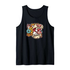 Southwest Native Aztec Jaguar Mask Design Tank Top
